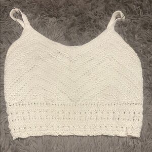 Hollister White Knit Tank Top